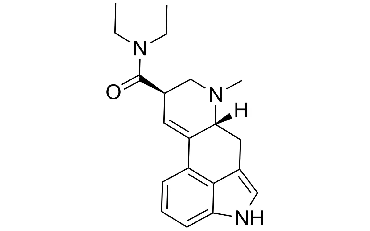 Skeletal chemical formula of the LSD molecule